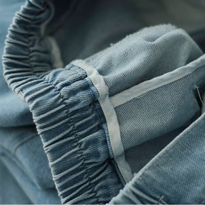Quần baggy denim ống đứng lưng cao hai túi chéo - NU7387