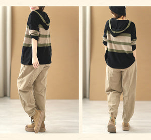 Áo len hoodies dài tay kẻ sọc ngang - NU7879