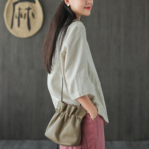 Áo khoác vest linen ngắn tay hai túi thêu nhành hoa - NU7190