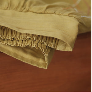 Quần baggy linen lưng cao ống rộng thêu sợi màu ziczac - NU7230