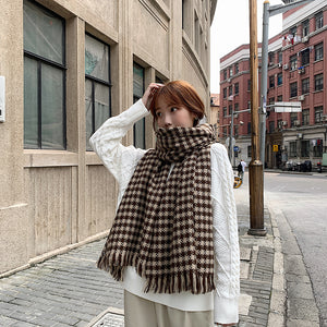 Khăn quàng len cashmere kẻ sọc ngôi sao - NU7799