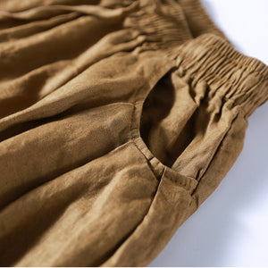 Quần baggy linen lưng thun túi tròn - NU5589