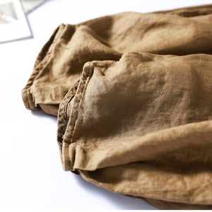 Quần baggy linen lưng thun túi tròn - NU5589