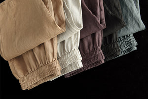 Quần baggy linen lưng thun túi vuông một màu - NU6970