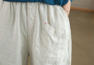 Quần baggy linen lưng thun một túi xéo kiểu - NU6838