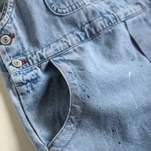 Quần baggy yếm denim kiểu vẩy sơn - NU8308
