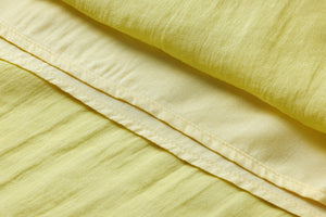 Đầm liền linen ngắn tay cổ tròn thêu bông lúa mạch - OD0738