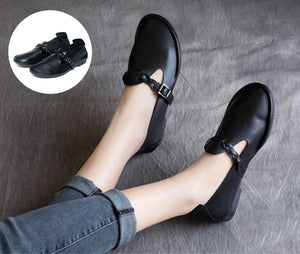 Giày da retro đế mềm quai bện - NU4291
