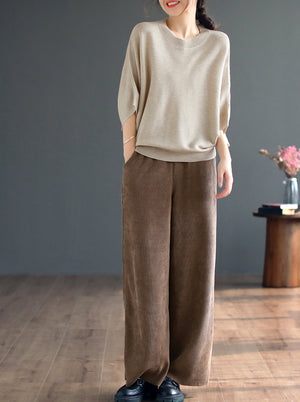 Quần baggy retro lưng thun dây rút hai túi sau - NU7923