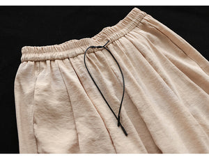 Quần baggy lụa lưng thun dây rút ống túm - NU7224