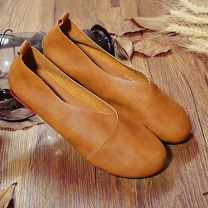 Giày da retro Morigirl đế bệt - NU4814