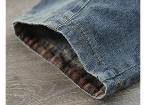 Quần baggy yếm denim in chú gấu và trái tim - NU7711