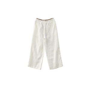 Quần baggy linen lưng thun ống đứng cạp phối màu - NU7426