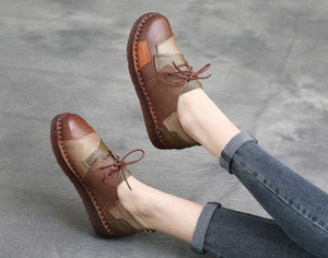 Giày retro mảng màu thắt dây - NU4246