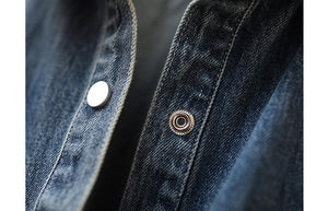 Áo khoác denim dài tay cổ đức hai túi ngang - NU3345 - kamaka.vn - thời trang nhật