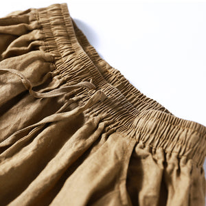 Quần baggy linen lưng thun túi tròn - NU5589