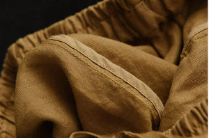 Quần baggy linen lưng thun thêu ren hai bên quần - NU7309