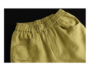 Quần baggy linen lưng thun ba túi kiểu - NU7250