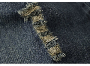 Chân váy denim lưng thun thêu hai chú mèo - V005