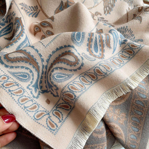 Khăn quàng cashmere hoa văn thiên nhiên - NU7800