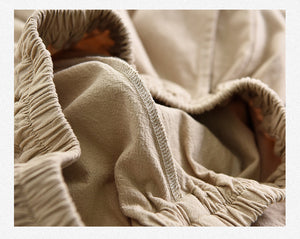 Quần baggy linen lưng thun ống rộng hai túi chéo - NU6743