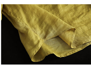 Áo sơ mi linen ngắn tay cổ V một túi vuông - NU8626