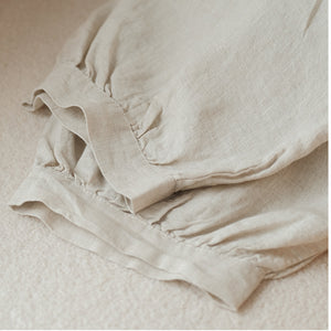 Quần baggy linen lưng thun hai túi nắp kiểu - NU7179