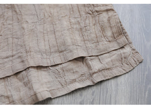Áo T-shirt linen ngắn tay cổ tròn bốn khuy - NU7421