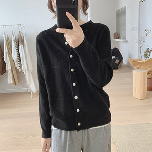 Áo khoác cardigan len dệt kim dài tay cổ tròn - NU7818