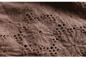 Đầm liền linen hai dây form xòe thêu hoa lá - NU6941