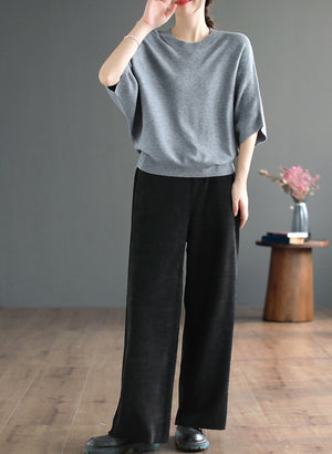 Quần baggy retro lưng thun dây rút hai túi sau - NU7923