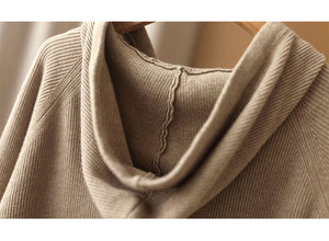 Áo hoodies dệt kim dài tay một màu khóa kéo - NU7952