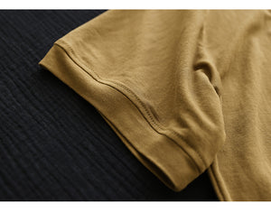 Áo T-shirt linen dệt kim ngắn tay cổ tròn in mặt chú gấu - NU8537