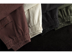 Chân váy linen retro hai túi ngang xếp ly - NU8520