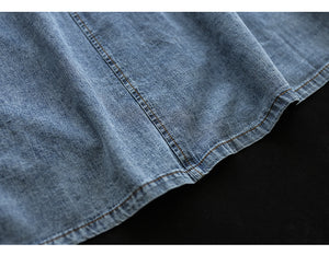 Chân váy denim lưng thun một khuy cài - NU8232