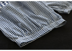 Quần baggy lưng thun chắp vá mảng caro - NU8618