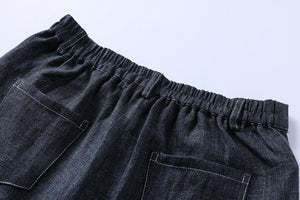 Quần baggy linen ống đứng hai túi khóa kéo - OD0608
