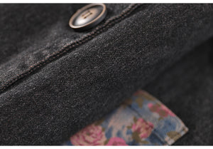 Áo khoác denim sát nách có mũ phối mảng màu - NU7601