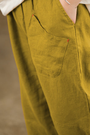 Quần baggy linen lưng thun một túi xéo kiểu - NU6838