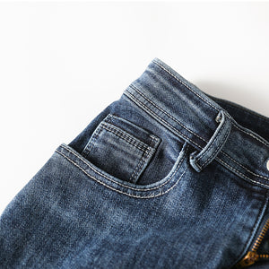 Quần baggy denim ống suông hai túi chéo retro - NU6440