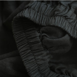 Quần baggy linen lưng thun ống rộng may chỉ nổi - NU7694
