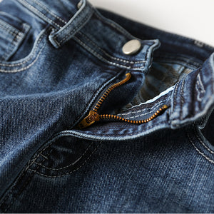 Quần baggy denim ống suông hai túi chéo retro - NU6440