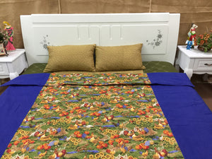 BỘ CHĂN GA THÔ HÀN QUỐC HOẠ TIẾT ĐÀN GÀ VÀ BÍ NGÔ - CG00452 - kamaka.vn - thời trang nhật