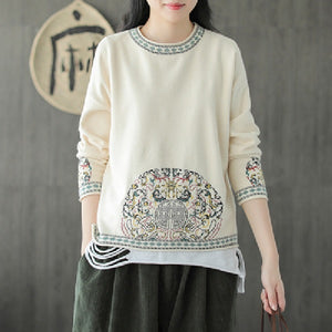 Áo T-shirt len jacquard dài tay cổ tròn - NU7775