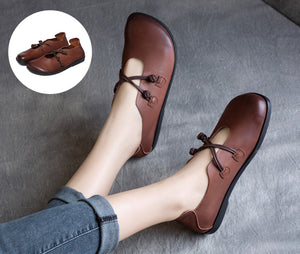Giày da retro dây chéo đế đơn - NU4275
