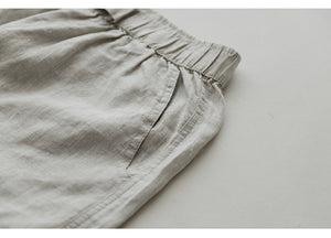 Quần baggy linen lưng thun ống đứng một khuy cài - NU7443