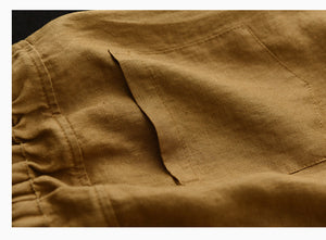 Quần sooc linen lưng thun dây rút hai túi vuông  - NU7498