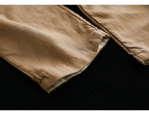 Quần baggy linen lưng thun dây rút hai túi viền thêu hoa văn - NU7167