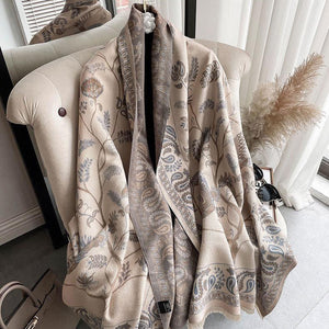 Khăn quàng cashmere hoa văn thiên nhiên - NU7800