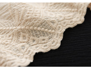 Áo khoác cardigan linen ngắn tay thêu hoa văn cổ V - NU8663